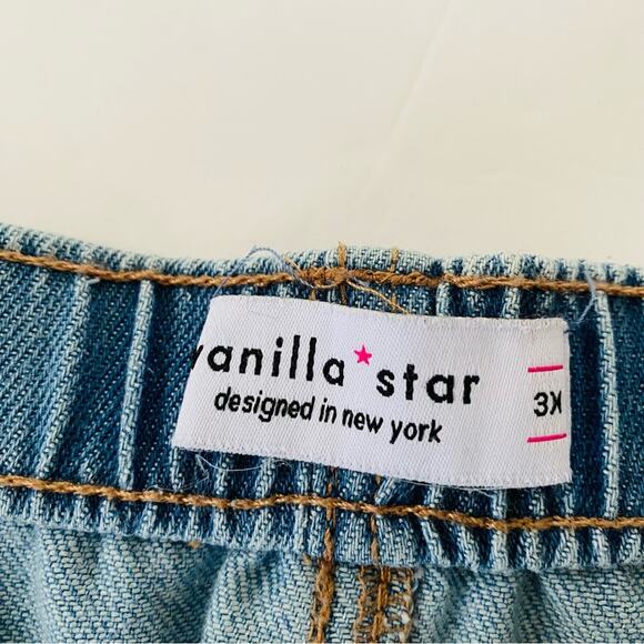 Vanilla Star | Cargo Short Drawstring Waist Side Pockets Light Wash NWT 3X - Picture 7 of 10